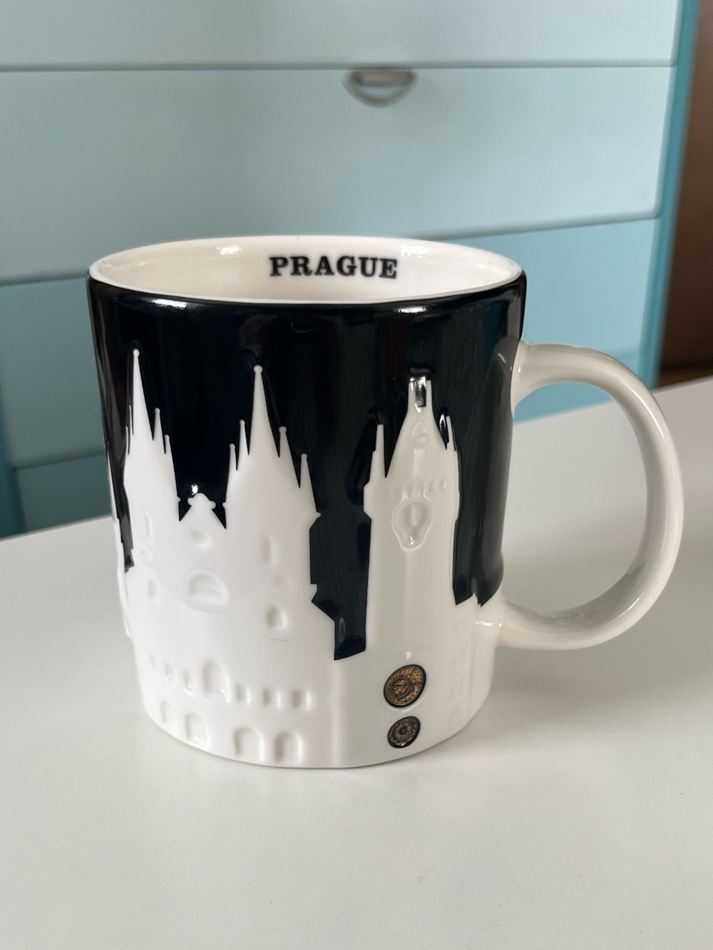 Starbucks Prague Black and White Skyline Mug